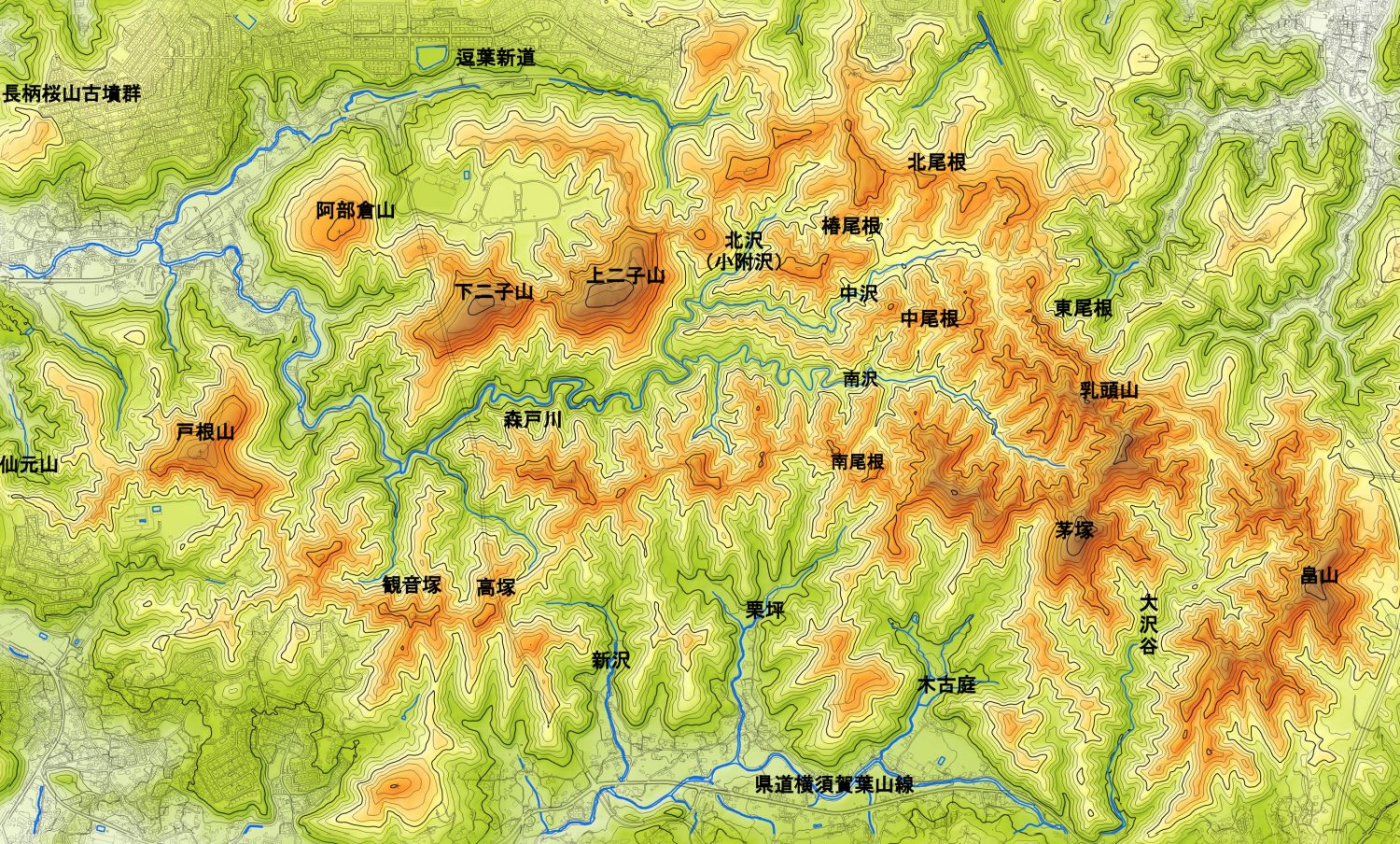 本図の背景地図は国土基盤情報（国土地理院）を使用して作成した。