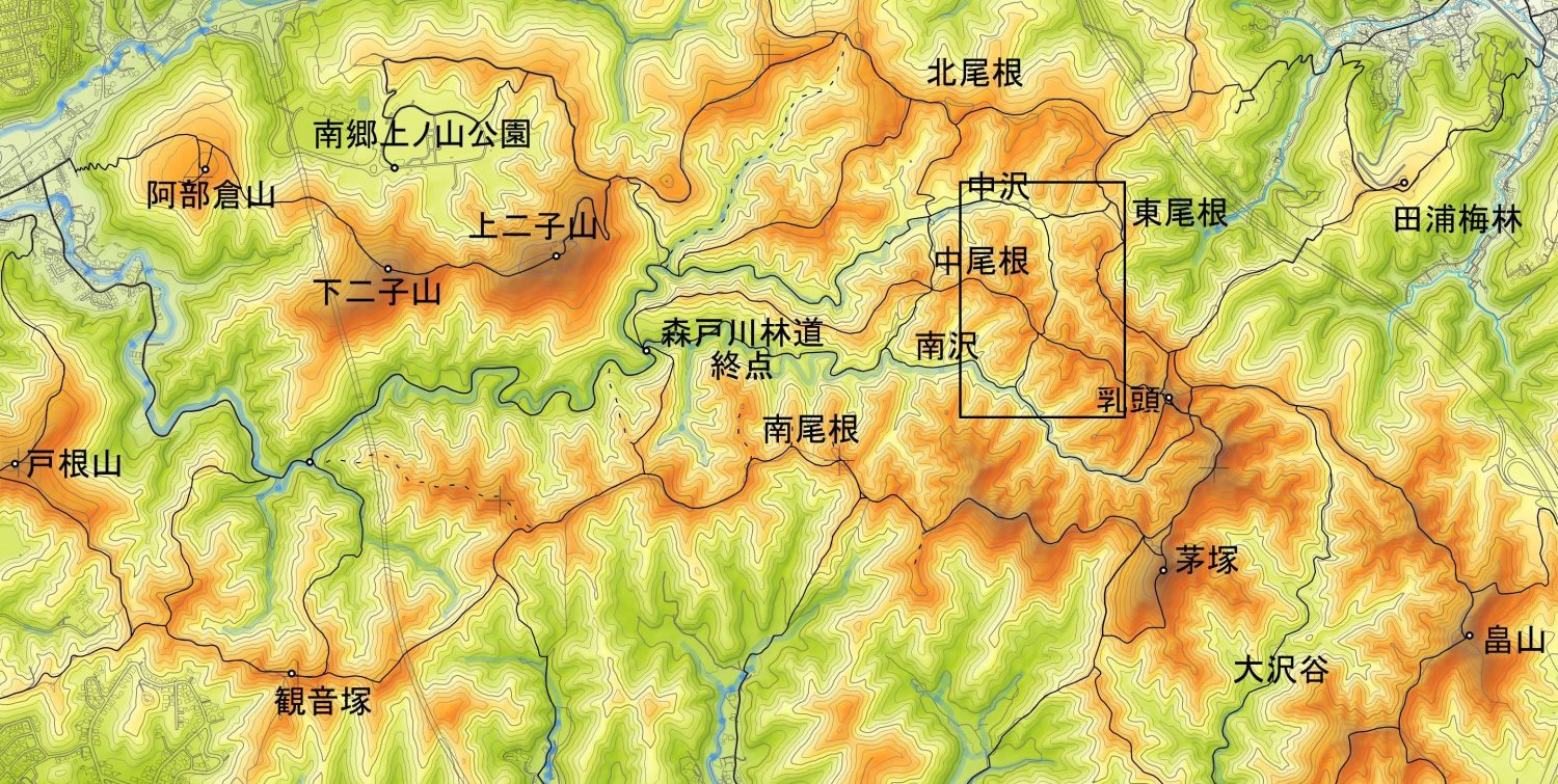 本図の背景地図は国土基盤情報（国土地理院）を使用して作成した。